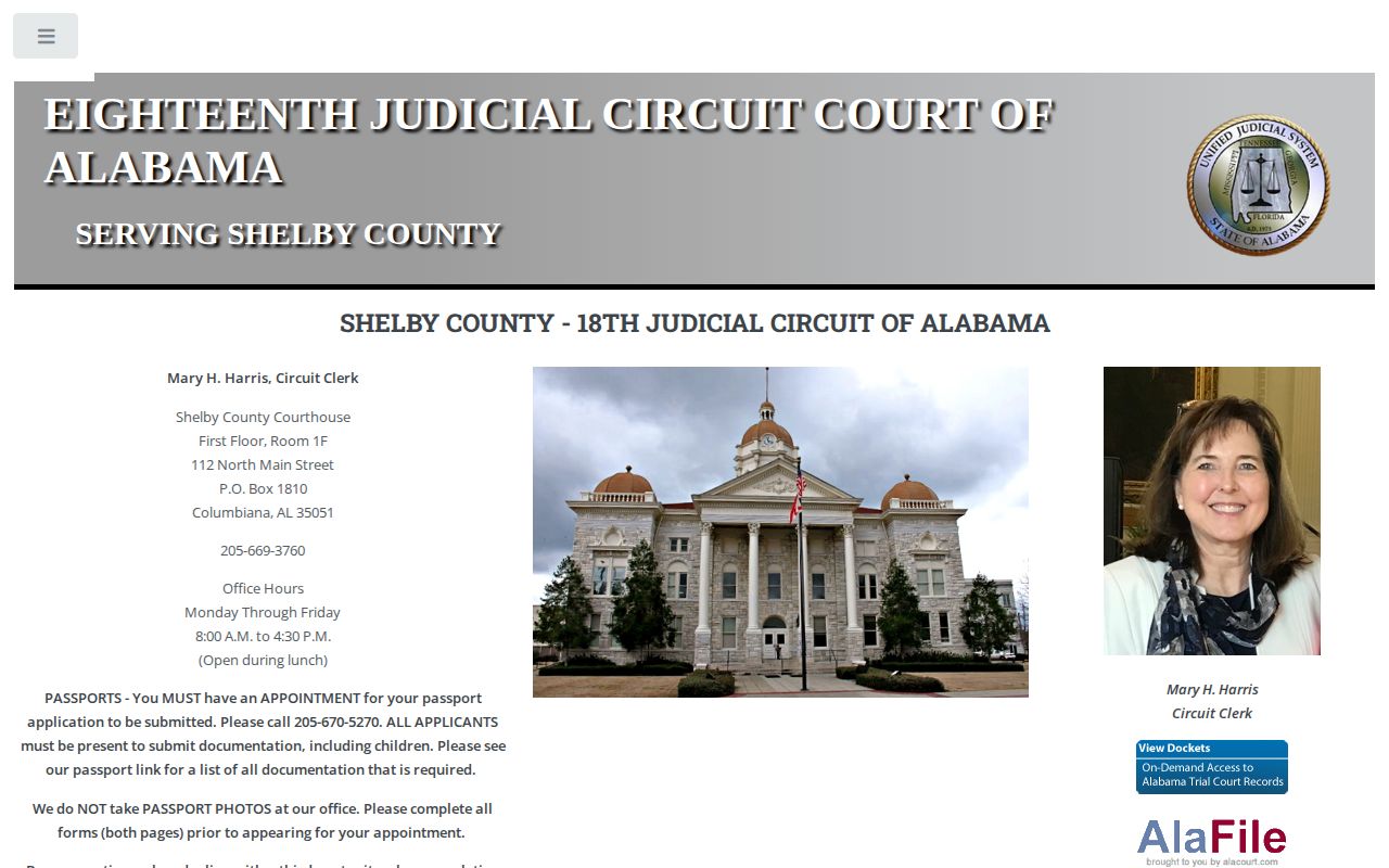 Shelby County Circuit Clerk official court access homepage